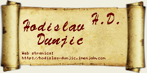 Hodislav Dunjić vizit kartica